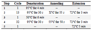 <p>Table 3. The single tube OE- PCR reaction for construction of 5'UTR+K2-SOX2/C-MYC/LIN28A-3'UTR</p>